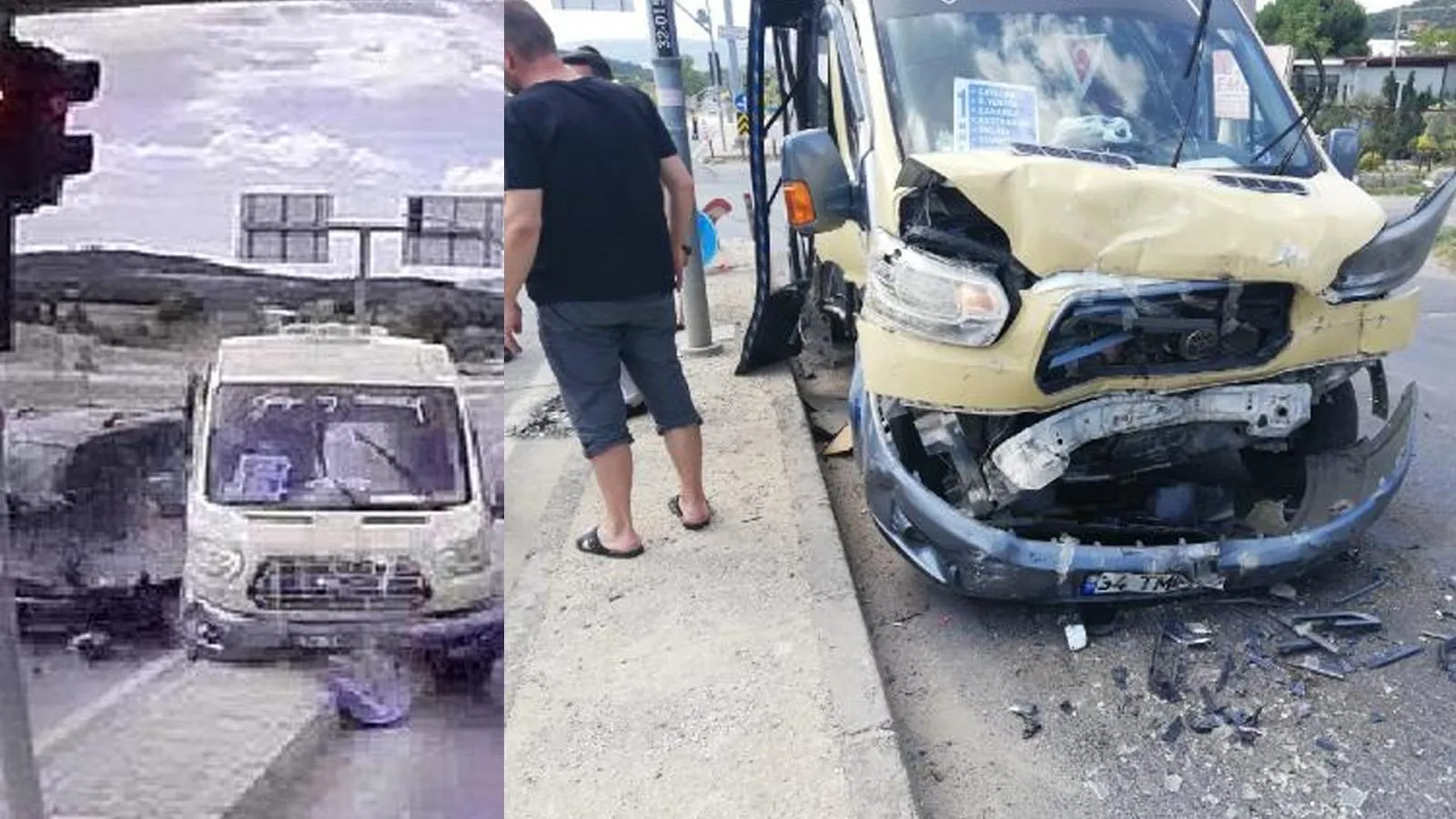 Minibüs ile hafif ticari aracın çarpıştığı kazada 6 kişi yaralandı