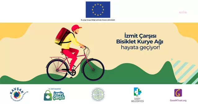İzmit Çarşısı Bisiklet Kurye Projesi Türkiye’de İzmit Belediyesi Öncülüğünde Başlıyor